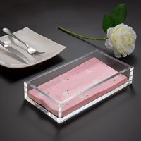 Plateau porte-serviettes en acrylique sur mesure, épaisseur 8 mm, transparent cristallin, portable et léger, pour serviettes d'invités, table et cocktails