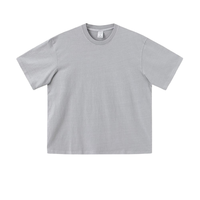T-shirt pour adolescents américains RUICHI printemps-été, en coton lourd 305GSM, lavage vintage, col étroit ample