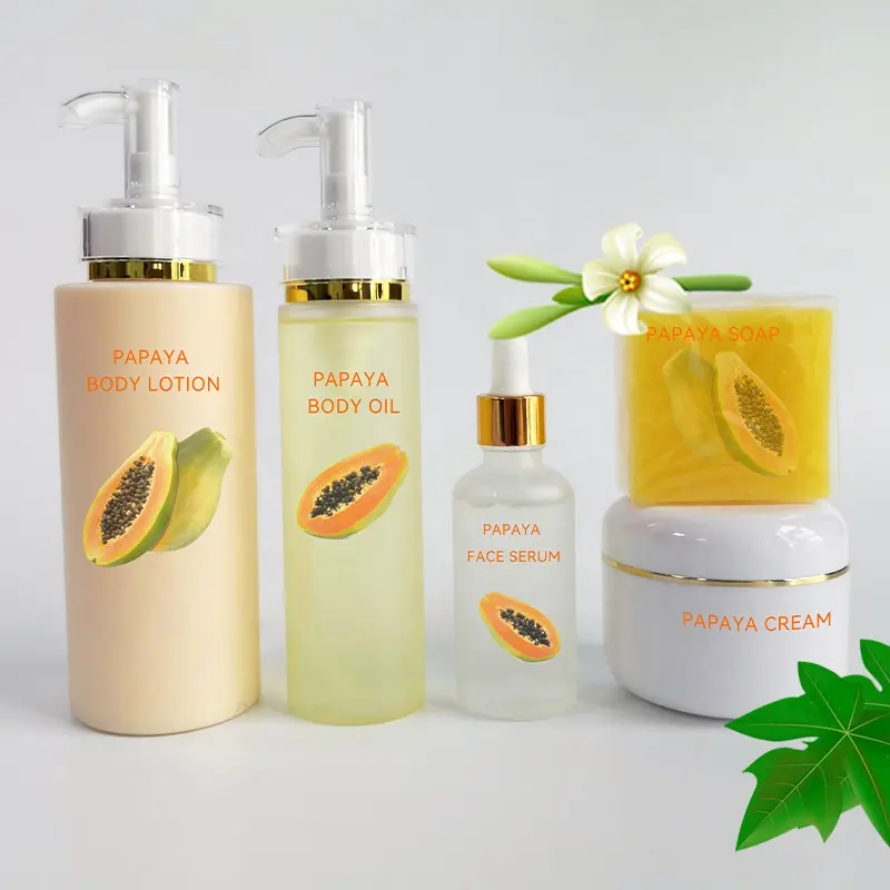 Krim Wajah vitamin C alami, Losion Pencerah pemutih organik, set perawatan kulit vitamin C