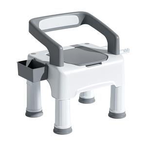 Chaise de toilette portable pour personnes âgées et femmes enceintes, anti-odeur, en plastique, pour intérieur, avec support pour sac poubelle - Product Image 2