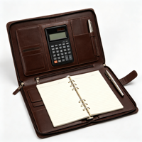 Porte-documents A4 en cuir PU avec organiseur, classeur à 6 anneaux, calculatrice, pochette pour tablette, logo personnalisé, cadeau promotionnel, vente en gros