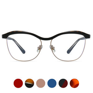 กรอบแว่นตาทรงรี รุ่น 87265 ป้องกันแสงสีฟ้า ดีไซน์ขาแว่นโลหะแบบสปริง สำหรับทั้งชายและหญิง - Product Image 3