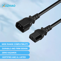 Câble d'extension d'alimentation XUZHAO Gold Supplier IEC 60320 1,5 m C13 vers C14 pour instrumentation, certifié CCC/ETL, indice de protection IP20, 10A 250V