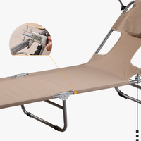 Lit de camping pliable moderne en tissu Oxford de haute qualité avec cadre en fer, réglable, pour jardin, plage, hôtel, salon extérieur