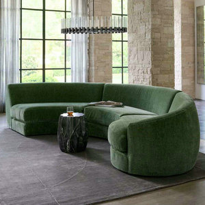 Moderne Vintage Lederen L-Vorm Sectionele Met Ronde Hoekvloer Sofa Woonkamer Banken U Vorm Gebogen Banken Set Voor Dorp - Product Image 6