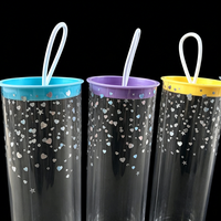 Boîte de rangement cylindrique transparente en PVC imprimé en forme de calebasse pour houppettes, avec crochet personnalisable, impression CMYK/UV