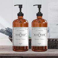 Bouteille en verre ambré Boston ronde avec pompe, personnalisable, 250 ml, 500 ml, 16 oz, 8 oz, pour savon liquide, lotion corporelle, shampoing – Meilleures ventes