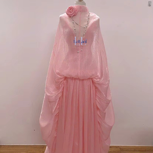Vestido de terciopelo y seda para mujer con mangas dolman, cintura imperio, elegante vestido largo de fiesta y noche de Vietnam. - Product Image 1