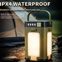 Linterna LED Plegable para Camping con Carga Solar de 2000mAh, Impermeable, Ligera, para Tienda de Campaña, Emergencias, Multifuncional