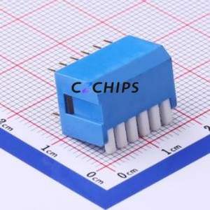 DPL-06BLP DIP Switch Through hole Component (THT) Switch Piano Key Single Pole Single Throw 6 PC Pin - Product Image 2