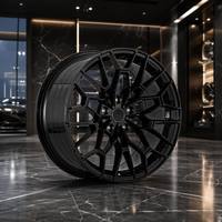 Jantes en alliage d'aluminium forgées sur mesure, finition semi-brillante noire, multi-rayons, 8.0J 35mm ET 6061-T6, 18-22 pouces, 5x112/5x120