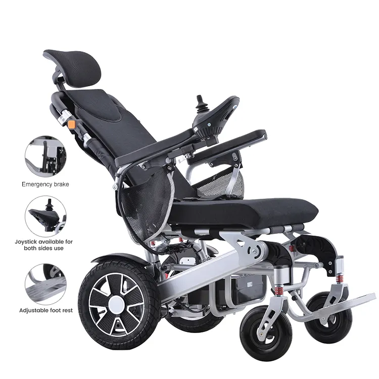 Best Seller Customized portable Aluminum Lightweight Folding Electric Wheelchairs With Lithium Battery