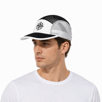 Topi Lari Snapback Berkualitas Tinggi dengan Logo Custom, Tanpa Struktur, Bahan Nylon Bernapas, untuk Olahraga Outdoor dan Camping, 5 Panel