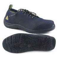Chaussures de sécurité DELTAPLUS pour hommes, bleu-jaune, embout en acier, anti-perforation, anti-impact, tige en maille double tricot, semelle en PU à densité unique