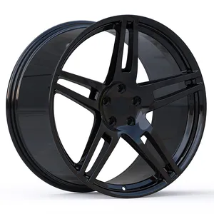 Wheels 5x112 5x114.3 5x120 Car Alloy Made in China Black CNC 7 Machined - Faced Aluminium Alloy Forged Wheels 36 Months