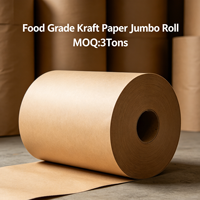 Emballage en papier kraft brun pour aliments frits, imprimé sur mesure, biodégradable, emballage à emporter, rouleau de papier kraft, matière première pour papier kraft