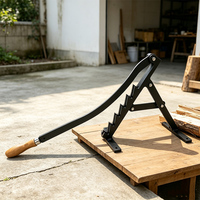 Fendeuse de bûches manuelle JH-Mech sur pieds, avec cadre triangulaire renforcé et bord dentelé intégré