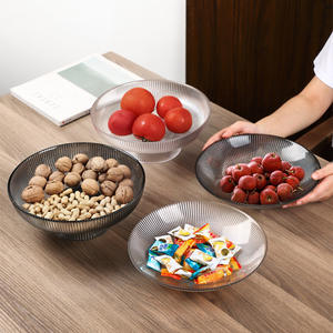 Piatto Decorativo Creativo per Casa e Ristorante in <span class=keywords><strong>Vetro</strong></span> con Intarsi Dorati Non Tossico per Frutta Dessert Snack Caramelle Stile Japandi di Alto Valore - Product Image 4