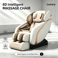 Fauteuil de massage chauffant zéro gravité avec commande vocale IA, shiatsu, airbag, rouleau pour les pieds, Bluetooth, pour le corps entier, idéal pour la maison et le bureau
