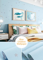 Échantillon gratuit Étoiles Bleu Blanc Jaune Rose Gris Auto-Adhésif Papier Peint pour Enfants Chambre Salon