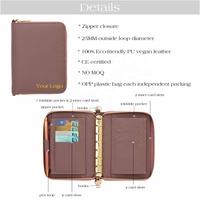 Hongbo meilleure vente noël/bureau personnalisé 24 couleurs A7 galet cuir Zippy Budget portefeuille avec bracelets/bracelet disponible