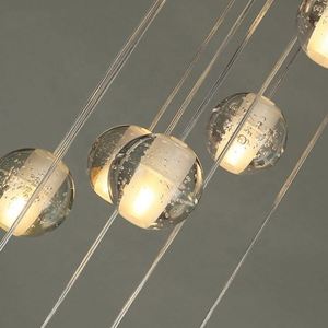 Round Base Globe <strong>Orb</strong> Glass Chandeliers LED <strong>Hanging</strong> <strong>Lighting</strong> Modern Crystal Chandelier Luxury Stair Cristal Chandelier CZ2592/26R - Product Image 5