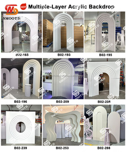 SMOOTH New Arrival Wedding Free <b>Standing</b> White Pvc Background Acrylic Arch <b>Backdrop</b> Stage Decoration - Product Image 5