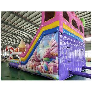 Château gonflable et structure <span class=keywords><strong>de</strong></span> jeu commerciale en PVC épaissi, thème bonbons et crème glacée, avec toboggan, vente en gros usine - Product Image 2