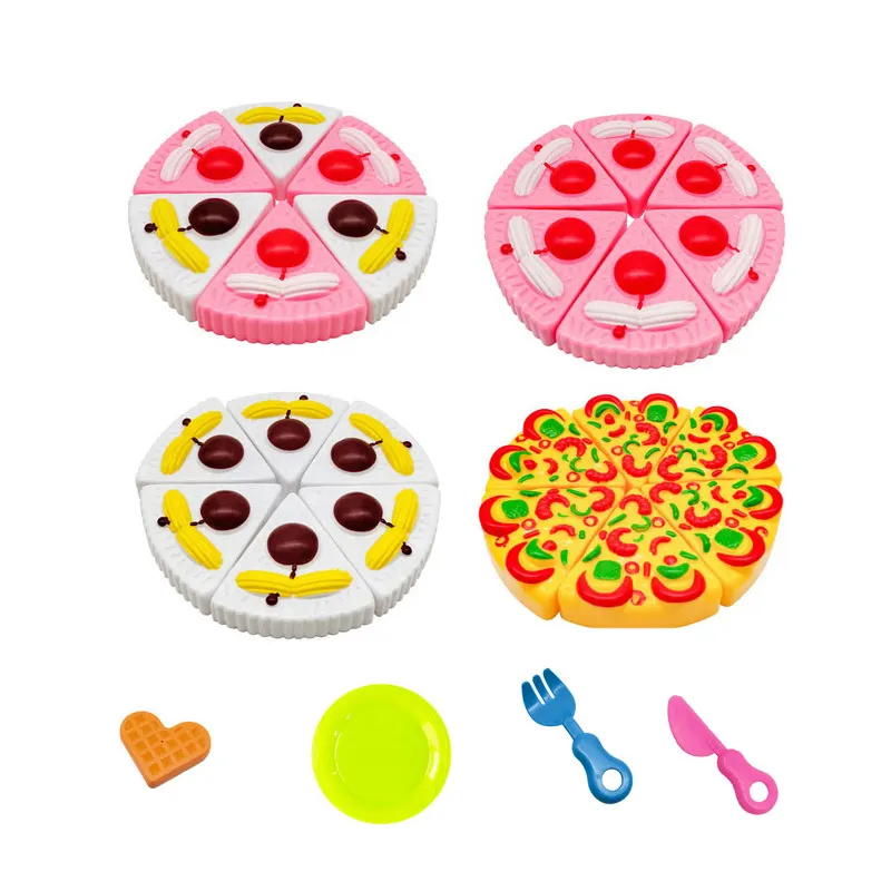EPT Mini waffle Pizza Set Toy Kitchen Kids Food Toys giochi di imitazione Set di cibo da taglio Juguetes De Cocina per i più piccoli