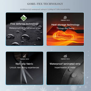 FLYSKI logotipo personalizado cintura alta Unisex 100% poliéster dos grandes bolsillos con cremallera en el muslo impermeable a prueba de viento costuras con cinta - Product Image 3