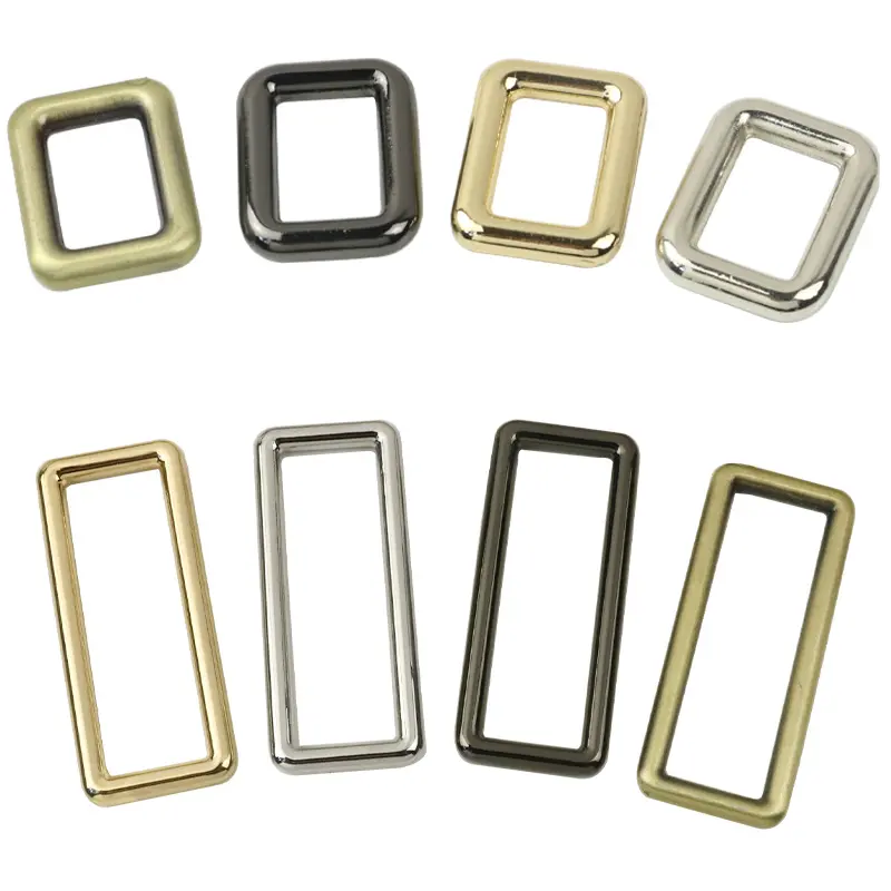 Hebillas de anillo cuadradas rectangulares para correas de mochila, accesorios de hardware de bolsa de fundición a presión