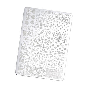 Templat Transfer Gel pola kotak-kotak pelat cetak kuku baja tahan karat terinspirasi renda Prancis - Product Image 5