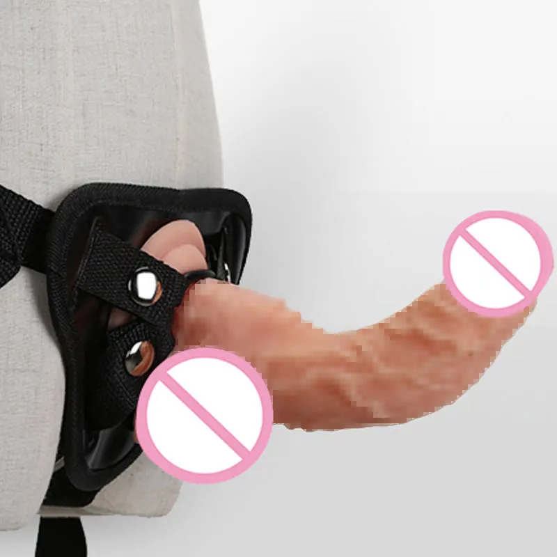レズビアンカップルのための女性の大人のおもちゃのディルドのためのベルト調節可能なハーネス付きの固体Veinyウェアラブルディルド6.9/7.3/7.7インチ