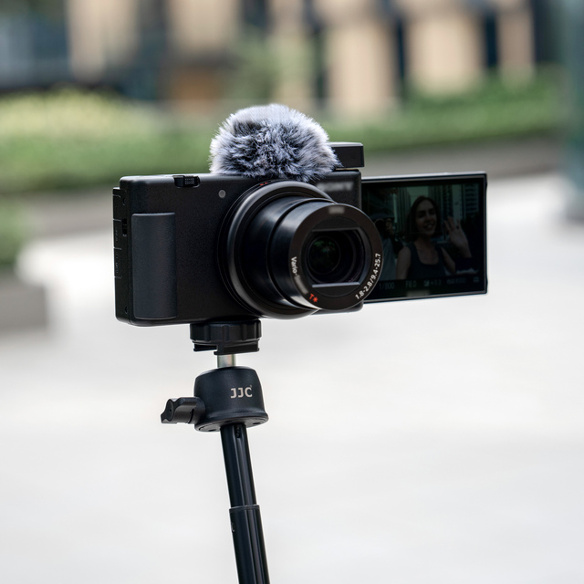JJC High Quality ABS Black Cold Shoe Wind Muff Camera Accessory for 1 Year Warranty Reduces Wind Noise