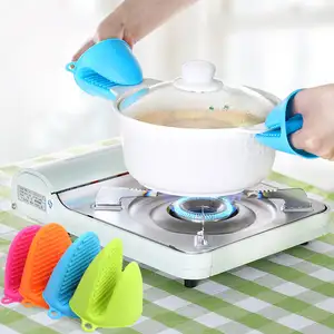 Heat Resistant Soft Silicone Oven Mitt Set Baking Oven Pinch Potholder Durable Silicone Mitten