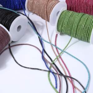 SINRONG Corda di Strass Bling da 4 mm di Forma Rotonda <span class=keywords><strong>per</strong></span> Fai da Te con Fiocco di Cristallo a 6 File e Decorazione in Cristallo Colorato - Product Image 3