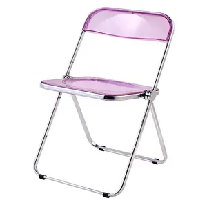 Chaise pliante en plastique PC transparent violet de mode moderne