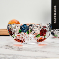 Flavents Creatief gekleurd beschilderd glazen schaal & bord Vogelnest Yoghurt Fruit Huis Rustiek Minimalistisch Snack