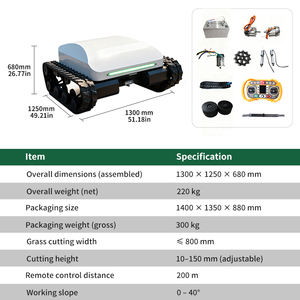 Tondeuse à gazon robotisée à télécommande intelligente VORAN 72V à double moteur LiFePO4 pour le nettoyage des jardins municipaux - Product Image 2