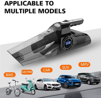Aspirateur voiture 4 en 1 sans fil USB Pompe à air 120W Gonfleur de pneus auto Pompe à air Compresseur d'air Humide et sec Aspirateur à main