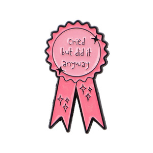 Bros kutipan merah muda kartun logam lencana kreatif huruf Inggris perhiasan batu musik Pussy Wagon medali Enamel Lapel Pin - Product Image 3