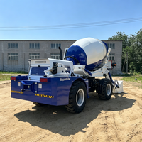Hormigonera Eléctrica Autocargable sobre Orugas, Camión Mezclador de Cemento Portátil para Obras de Construcción Interiores, Urbanas y Confinadas