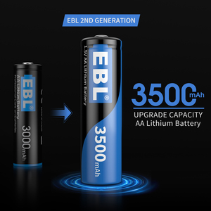 แบตเตอรี่ลิเธียม EBL 3500mAh 8 ก้อน 1.5V ซุปเปอร์ลิเธียม ใช้งานได้นานที่สุด แบตเตอรี่แห้งชนิดไม่สามารถชาร์จได้ AA ลิเธียมไอรอน แบตเตอรี่แบบดับเบิ้ลเอ - Product Image 2