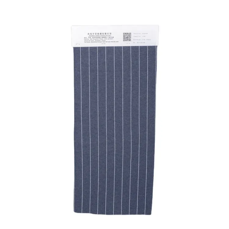 Plaid Customization Double-Knit Soft Stripe Cotton 100%Cotton Fabric Elastic Clothing Jacquard Fabric