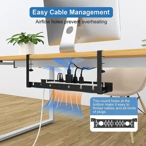 Organizador de cables de escritorio con abrazadera retráctil para gestión de cables - Product Image 2