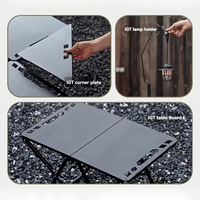Mesa Táctica Plegable Portátil de Altura Ajustable para Camping, Mesa Multifuncional para Exteriores, Playa y Viajes