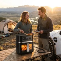 Four à friture sans huile 8-en-1 à écran tactile, grande capacité moderne pour la maison, la cuisine, le camping en extérieur, cuisson saine (allemande, française)