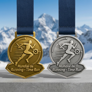 Medaglie Personalizzate per Gare di Trail Running in Montagna, Premi Sportivi in Oro e Argento per i Migliori Tempi di Corsa - Product Image 1
