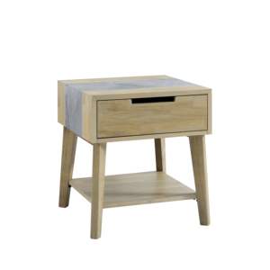 DB Calgary Brown <b>Sintered</b> <b>Stone</b> Inlay Side Table for Living Room Furniture - Product Image 1