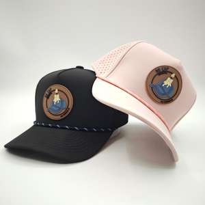 OEM Custom Dobby Argyle Fruit Golf Hat High Quality 5-Panel Curved Brim Perforated Sports Snapback Baseball <b>Caps</b> - Product Image 5